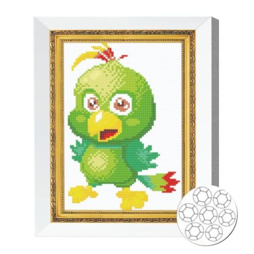 купить Картина по номерам Art Gallery JS20835 Mozaic cu diamante 20x30cm Papagal verde в Кишинёве 