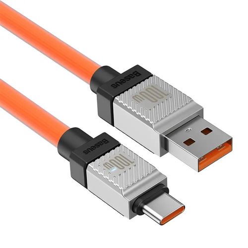 купить Кабель для моб. устройства Baseus CAKW000707 CoolPlay Series USB-A to Type-C 2.4A 12W 2m, Orange в Кишинёве 