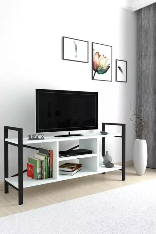 cumpără Comodă TV Bofigo Comoda, cadru metalic, 120x36,5x62,5 cm, Alb (11-01-01) în Chișinău 