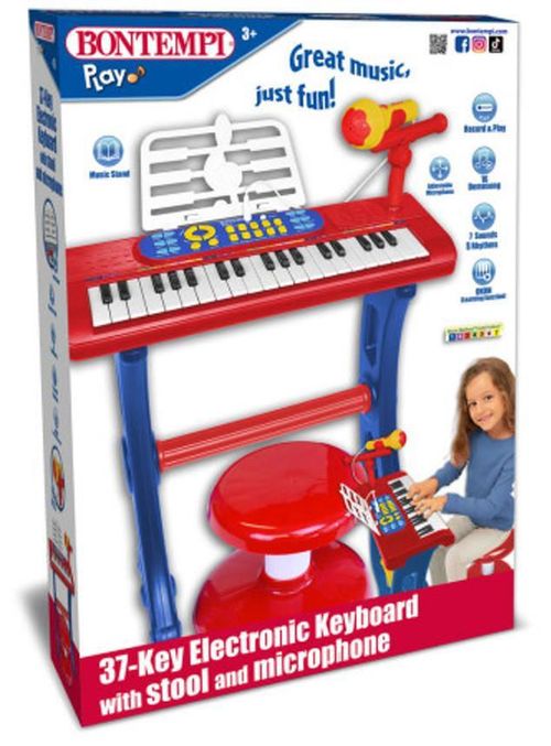 cumpără Jucărie muzicală Bontempi 133720 Синтезатор с 37 клавишами с микрофоном, ножками и стульчиком în Chișinău 