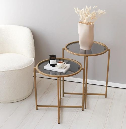 cumpără Măsuţă cafea Trendy S406, Aur 50x60x50cm, set în Chișinău 