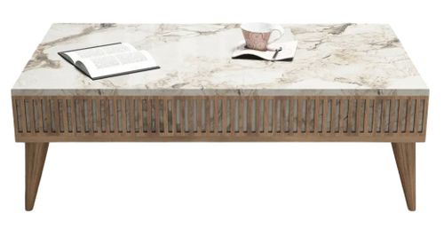 купить Журнальный столик Trendy Milano, Nuc, Marmura Alba 105x34x60cm в Кишинёве 