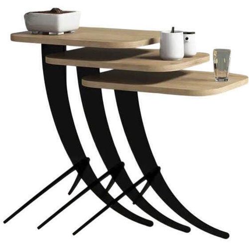 купить Журнальный столик Trendy Pion, Дуб, вложенный столик (3 шт.) в Кишинёве 