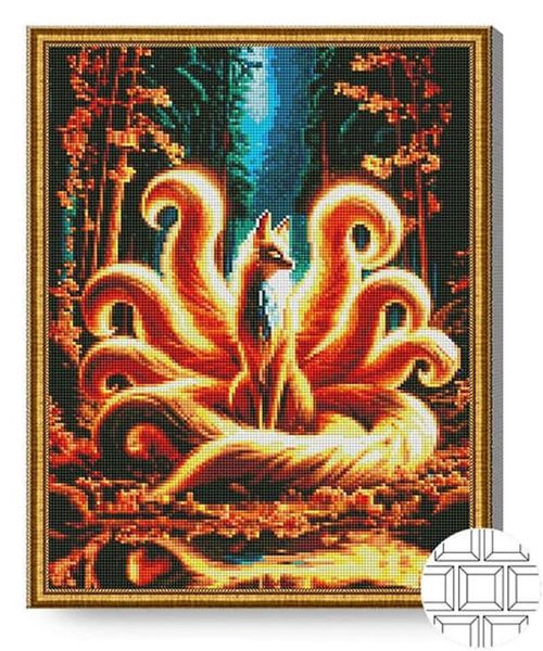 купить Картина по номерам Art Gallery QB206518 Mozaic cu diamante patrate 40x50cm Vulpea cu noua cozi в Кишинёве 