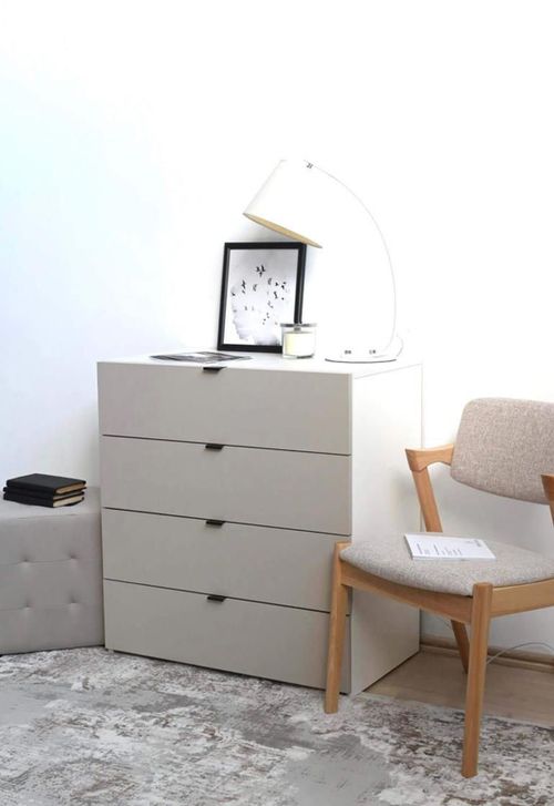 cumpără Comodă Fabrik Home Hardy 4 ящика Белый/Глиняный серый în Chișinău 