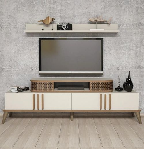 cumpără Comodă TV Trendy Eylul, Crema 168x51x39cm în Chișinău 
