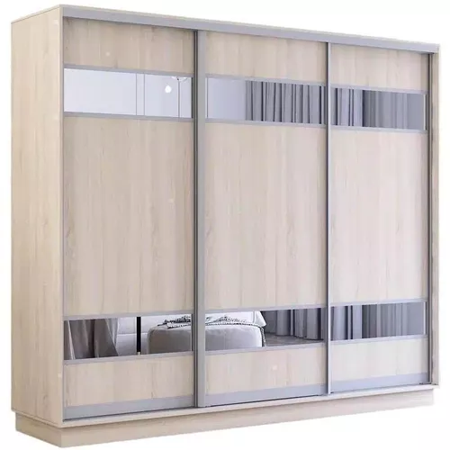 купить Шкаф Mobildor-Lux Раздвижные двери Fox из ДСП с зеркальными элементами (260x60x230H см) Sonoma в Кишинёве 