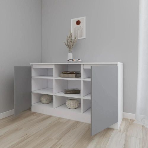 cumpără Comodă Smartex (16254) Т5 140cm Alb+Grafit în Chișinău 