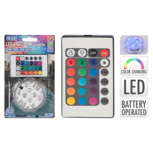 cumpără Accesoriu pentru piscină Promstore 53985 Lampa pentru basin 10 LED multicolora cu telecomanda în Chișinău 