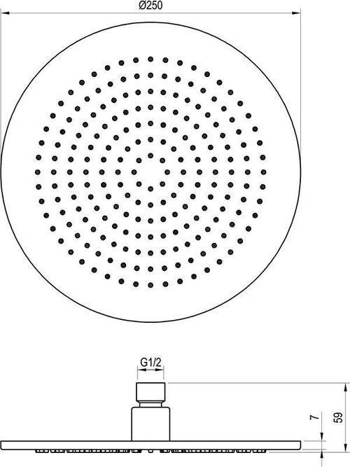 купить Верхний душ Ravak Palarie dus rotunda 250mm white matt 980.10W (X07P687) в Кишинёве 