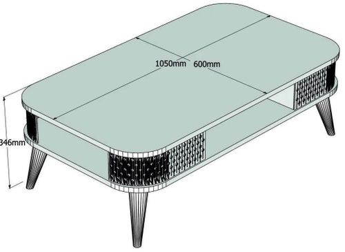 купить Журнальный столик Trendy Эйлюль, орех 105x34x60 см в Кишинёве 