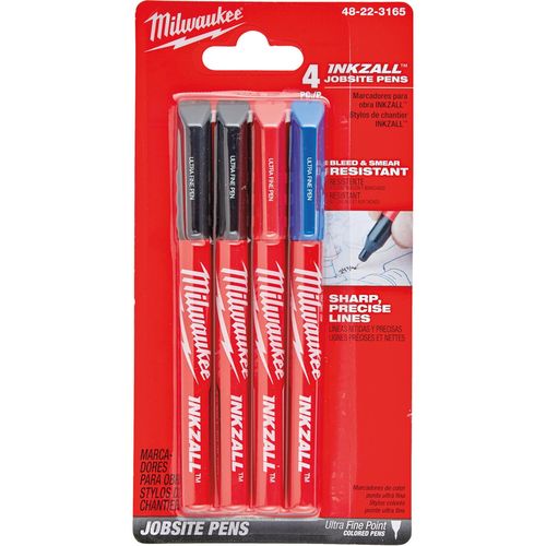 cumpără Instrument de marcare Milwaukee 48223165 Set de pixuri INKZALL Fine Tip Pens (set 4 buc) în Chișinău 