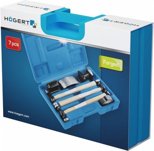 купить Набор ручных инструментов Hoegert HT8G460 рихтовочные оправки и молотки, 7 предмета в Кишинёве 