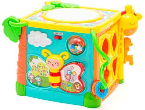купить Музыкальная игрушка Baby Mix 53211 Двухцветный динамический бубен, желтый в Кишинёве 