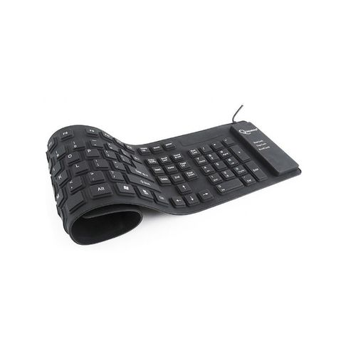 cumpără Tastatura Gembird KB-109F-B, Flexible keyboard, USB, OTG adapter, black color, US layout în Chișinău 