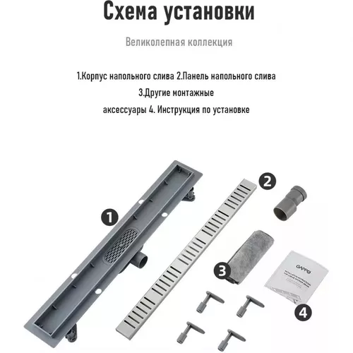 купить Душевой трап Gappo Rigola dus G 85007-5 PLASTIC 60x500 в Кишинёве 