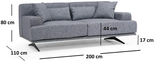 купить Диван Trendy Bentley gri 110x80x200cm (2 locuri) в Кишинёве 