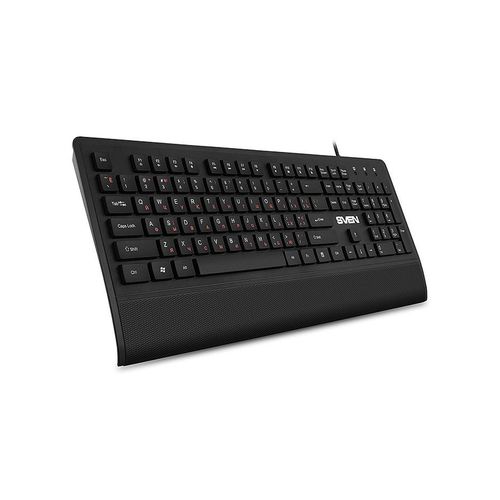 cumpără Tastatura SVEN KB-E5500, Keyboard, 104 keys, 12 Fn-keys, Waterproof, Ergonomic Keyboard Rest, slim compact design, low-profile keys, Black (tastatura/клавиатура) în Chișinău 