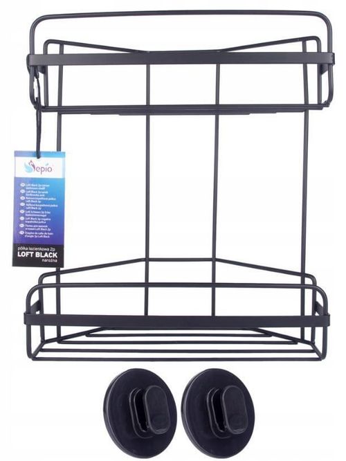 купить Полка для ванной Sepio 7076 2 niveluri negru в Кишинёве 