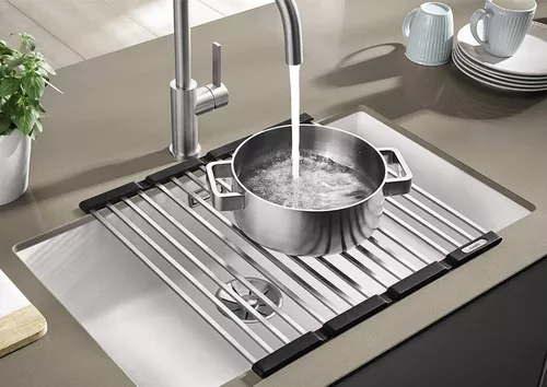 cumpără Accesoriu pentru chiuvete de bucătărie Blanco 238483 SR suport de vase inox pliabil 460x440 în Chișinău 