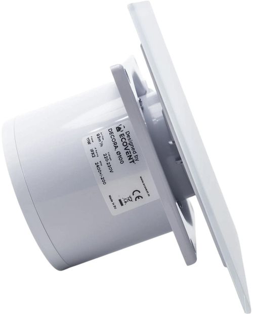 купить Вентилятор вытяжной EvoAir Ventilator baie Ecovent DECORA SMART, Senzor Umiditate, Alb Mat в Кишинёве 