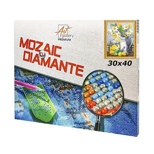 купить Картина по номерам Art Gallery GB85651 Mozaic cu diamante 30x40cm Compozitie in nuante de lamaie в Кишинёве 