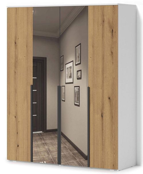 cumpără Dulap Fabrik Home Linia 1600 c зеркалами до пола, белый ясень/дуб эвок în Chișinău 