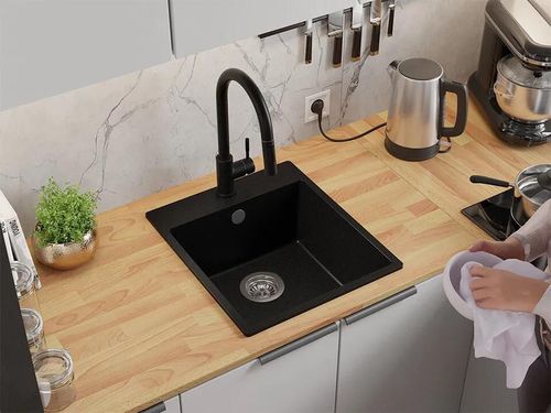 купить Мойка кухонная Primagran Riga 45 Black + accesorii 500x430 MYBKC в Кишинёве 