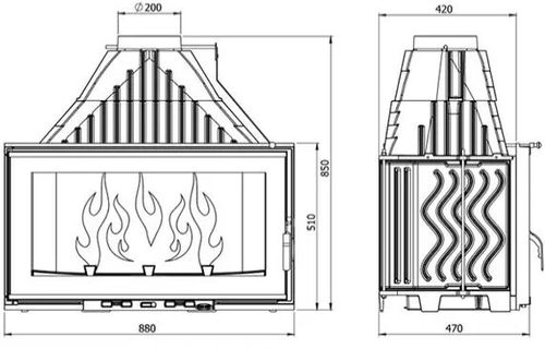 купить Камин конвекционный KawMet W12 19.4 kW в Кишинёве 