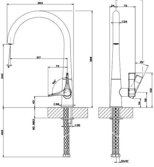 купить Смеситель кухонный Gessi 17151-031 Proton Chrome в Кишинёве 