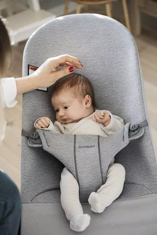 Шезлонг-качалка BabyBjorn Bliss Light Grey 3D Jersey 