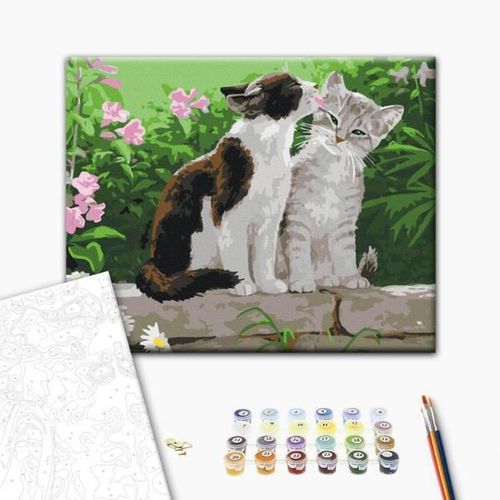 купить Картина по номерам BrushMe RBS3251FC 30x40сm (fără cutie) Cuplu de pisoi в Кишинёве 