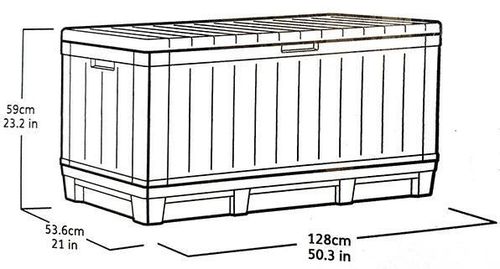 cumpără Cutie depozitare Keter 57690 Kentwood 340L, 128x53.6x59cm, gri în Chișinău 