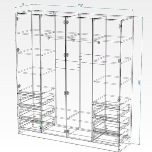купить Шкаф Smartex (15951) N17 220cm Alb+Kashemir в Кишинёве 