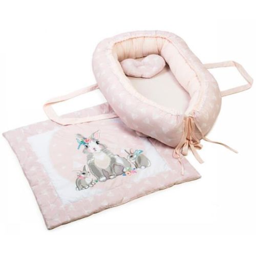 купить Гнездо для новорожденных Veres 450.06 Кокон-переноска с пледом Summer Bunny pink в Кишинёве 