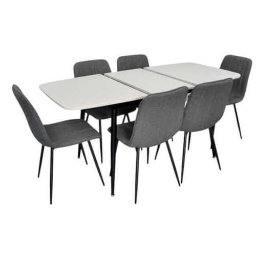 купить Комплект стол и стулья Evelin di Costacurta стол DT-532R B + 6 стульев YTC-078B Bjorn-13 (Grey) в Кишинёве 