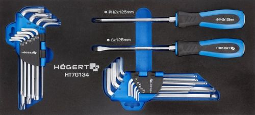 купить Система хранения инструментов Hoegert HT7G048-332 Тележка инструментальная 7 ящиков, 332 предмета в Кишинёве 