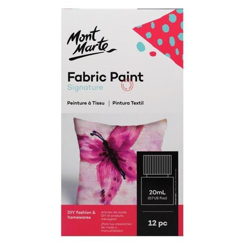 cumpără Set de creație Mont Marte PMHS0076 Set vopsele pentru haine Fabric Paint 12buc x 20ml în Chișinău 