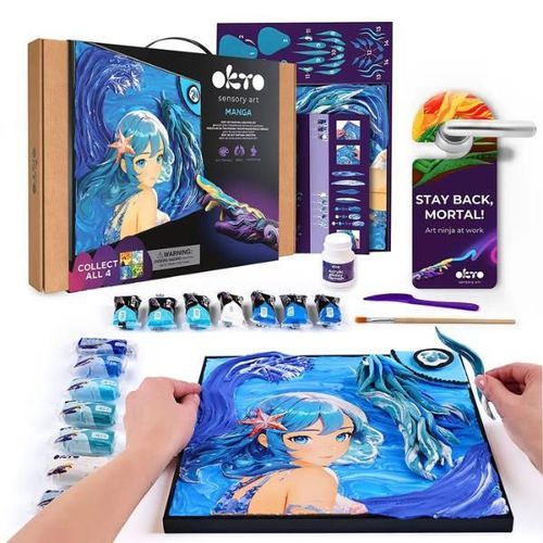 cumpără Set de creație Okto 20037 Tablou 3D cu plastilină ușoară 29x29сm Manga, Apă în Chișinău 
