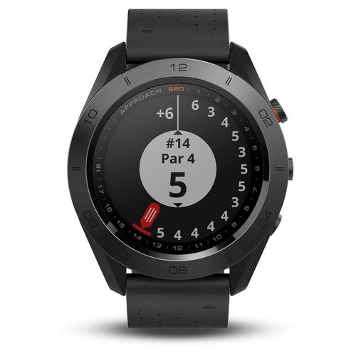 cumpără Ceas inteligent Garmin Approach S60, Premium - Black Ceramic Bezel with Black Leather Band în Chișinău 