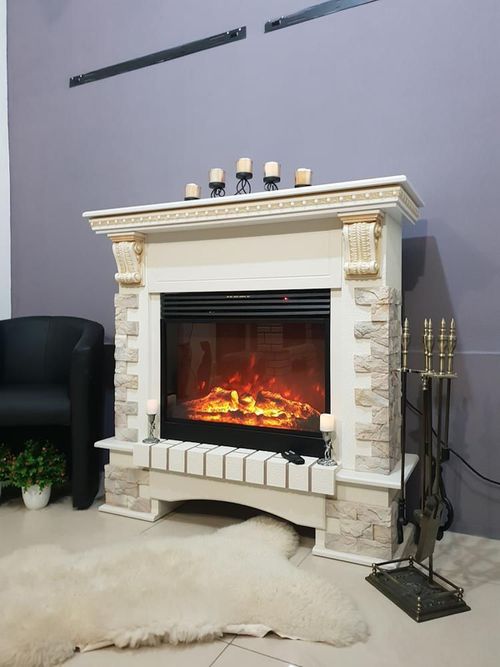 cumpără Șemineu electric ArtFlame Topaz maxi & Mirabella, 1136x1328x356 mm, Vanilla /Cappuccino în Chișinău 