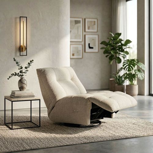 купить Кресло Deco Recliner Nardo ROF-017 Beige (Royal Boucle Natural) в Кишинёве 
