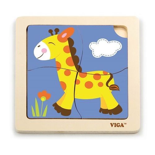 Mini-puzzle din lemn “Girafa”  VIGA 