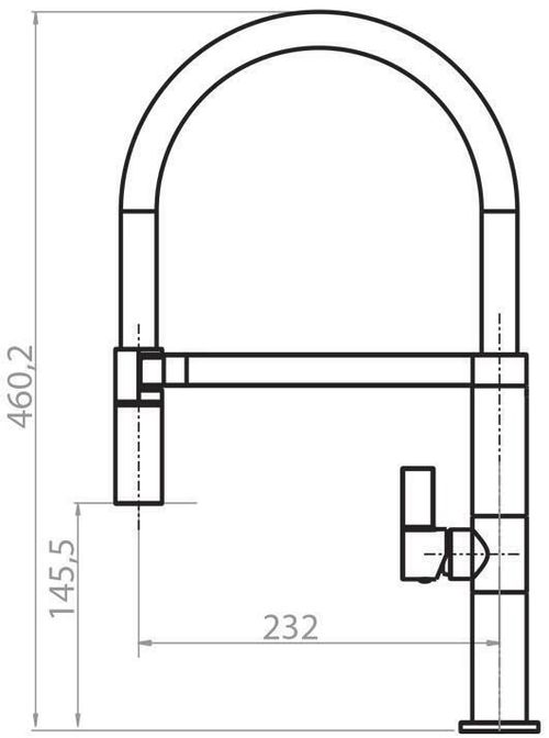 купить Смеситель кухонный Helika-AquaSanita 7043-002 MAGNUS Steel+black silicone hose в Кишинёве 