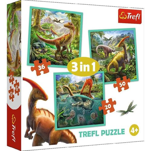 cumpără Puzzle Trefl 34837 Puzzles 3in1 World of Dinosaur în Chișinău 