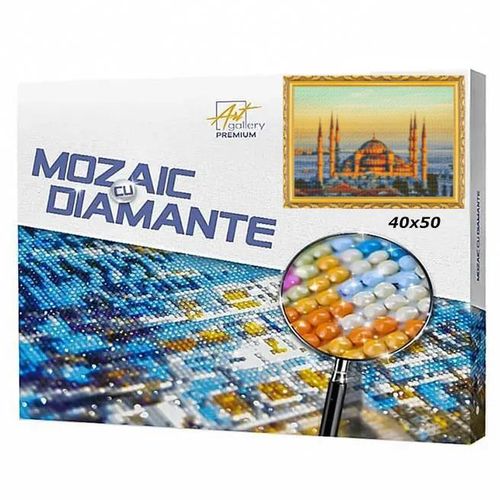 cumpără Tablou pe numere Art Gallery GA85744 Mozaic cu diamante 40x50cm Moscheea Albastra. Istanbul în Chișinău 
