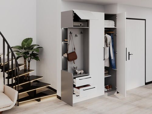 cumpără Mobilă pentru antreu Bayro Serenity 1500x2200x518 de colț stâng white cu 3 sertare în Chișinău 