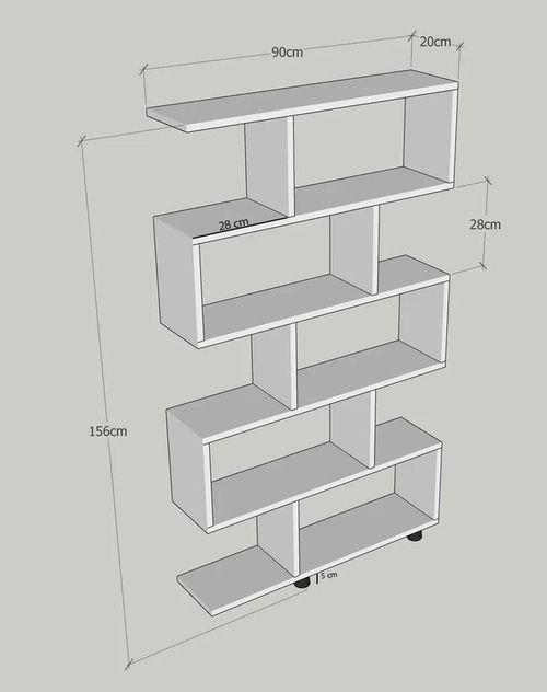 cumpără Raft de birou Trendy Elif, Alb 90x156x20cm, raft de carti în Chișinău 