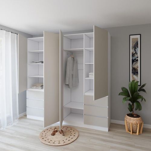 cumpără Dulap Smartex (15942) N17 200cm Alb+Kashemir în Chișinău 