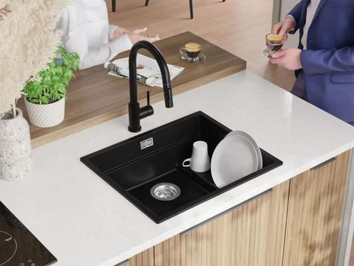 купить Мойка кухонная Primagran Prague 60 Step Level Black + accesorii 470x560 MPSKC#N в Кишинёве 